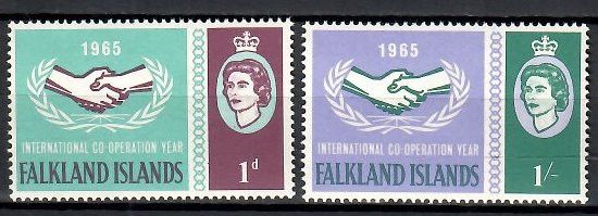 Znaczek Falklandy 1965 Mi 151-152 Czyste **
