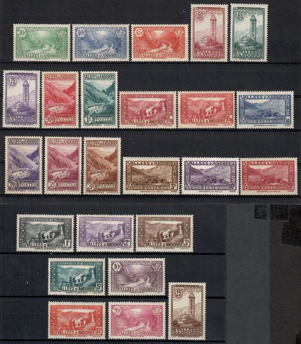 Znaczek Andora (francuska) 1932 Mi 24-40+40A-47 Czyste **
