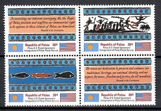 Znaczek Palau 1983 Mi 1-4 Czyste **