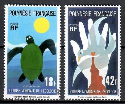 Znaczek Polinezja Francuska 1976 Mi 217-218 Czyste **