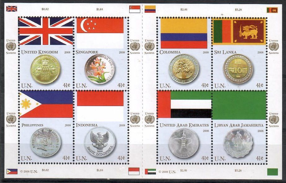 Znaczek Narody Zjednoczone Nowy Jork 2008 Mi ark 1083-1090 Czyste **