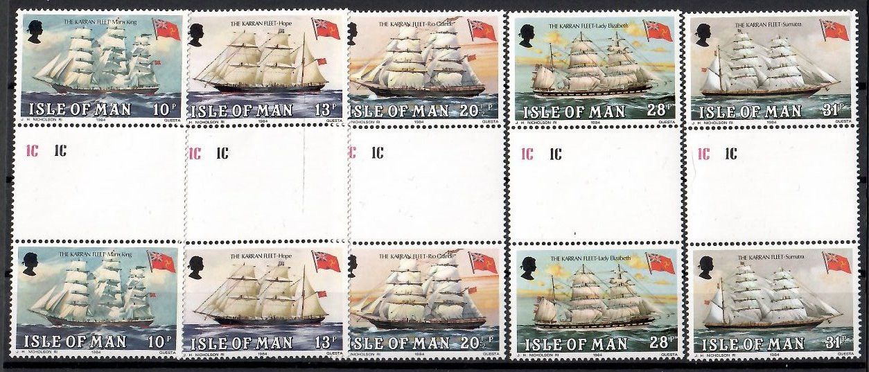 Znaczek Wyspa Man 1984 Mi 250-254 Czyste **