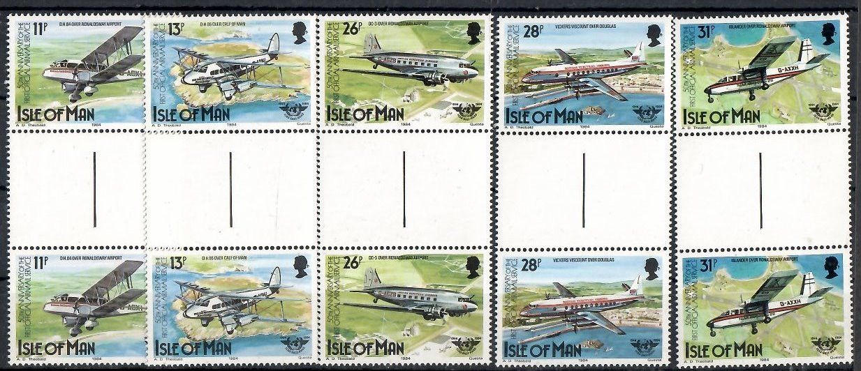 Znaczek Wyspa Man 1984 Mi 256-260 Czyste **