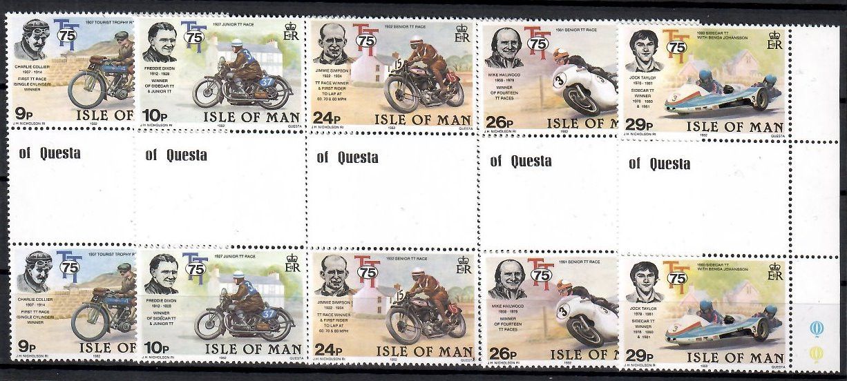 Znaczek Wyspa Man 1982 Mi 208-212 Czyste **