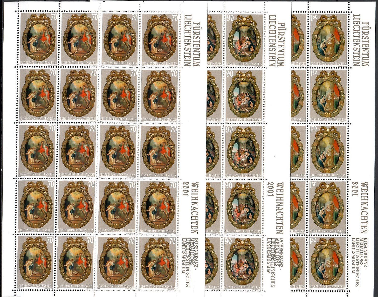 Znaczek Liechtenstein 2001 Mi ark 1275-1277 Czyste **