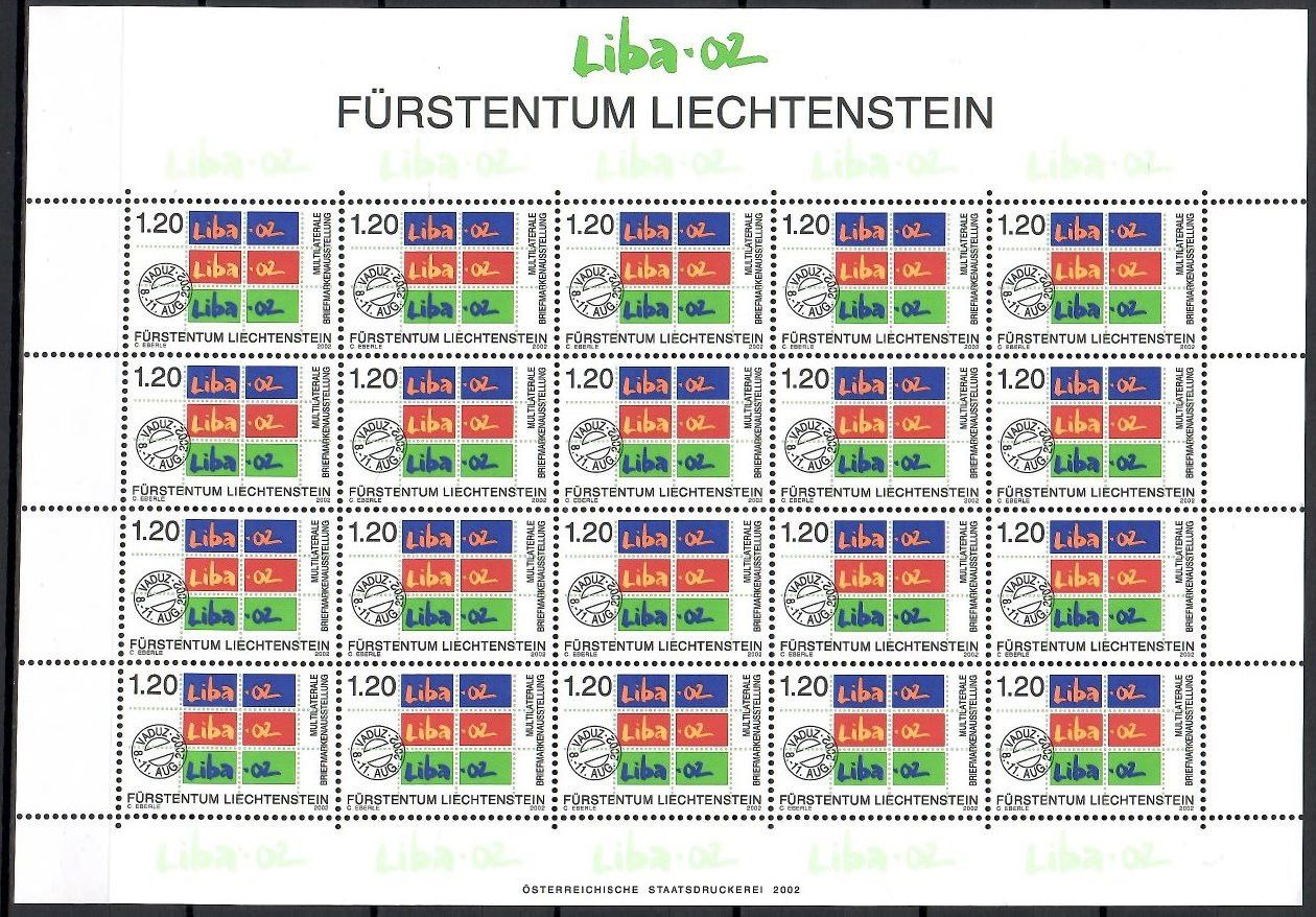 Znaczek Liechtenstein 2002 Mi ark 1285 Czyste **