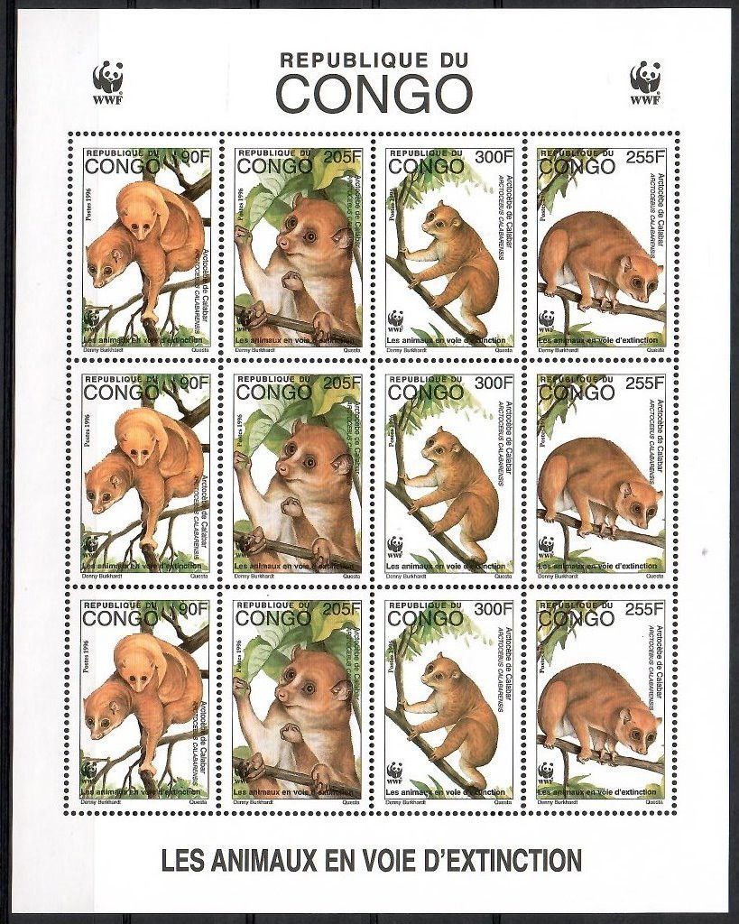 Znaczek Kongo 1997 Mi ark 1504-1507 Czyste **
