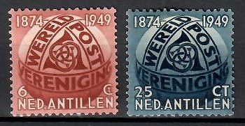 Znaczek Antyle Holenderskie 1949 Mi 4-5 Z podlepką *