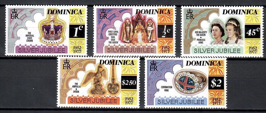 Znaczek Dominika 1977 Mi 525-529 Czyste **