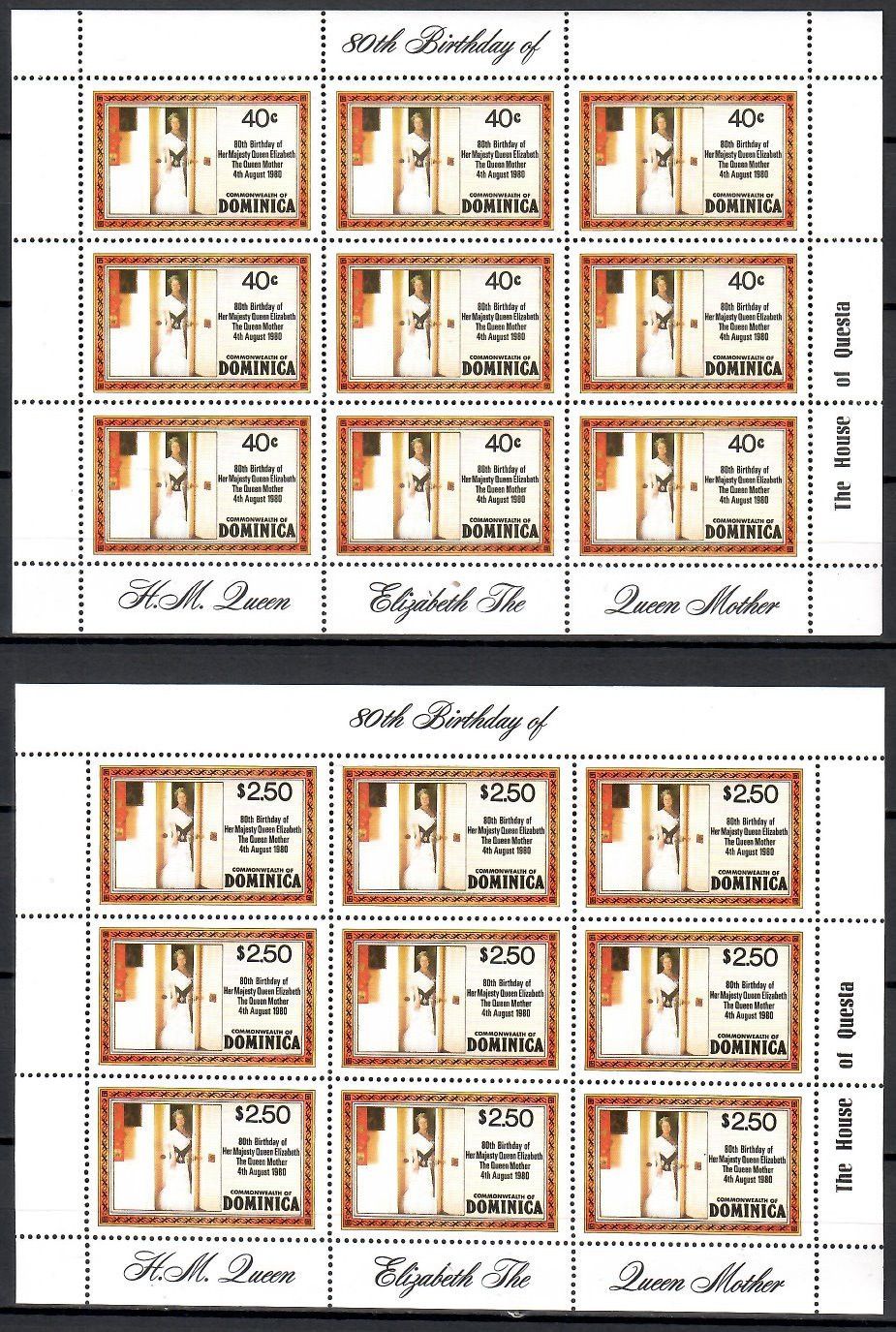 Znaczek Dominika 1980 Mi 688-689 Czyste **