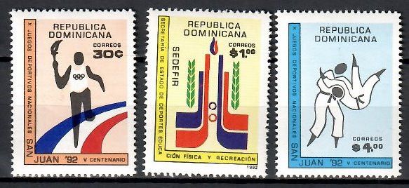 Znaczek Dominikana 1992 Mi 1662-1664 Czyste **