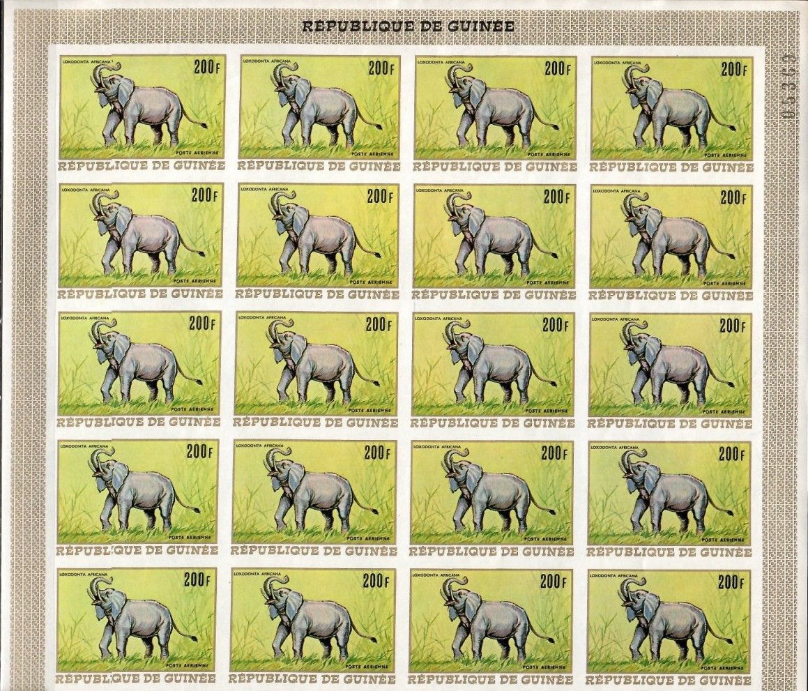 Znaczek Gwinea 1968 Mi ark 503B Czyste **