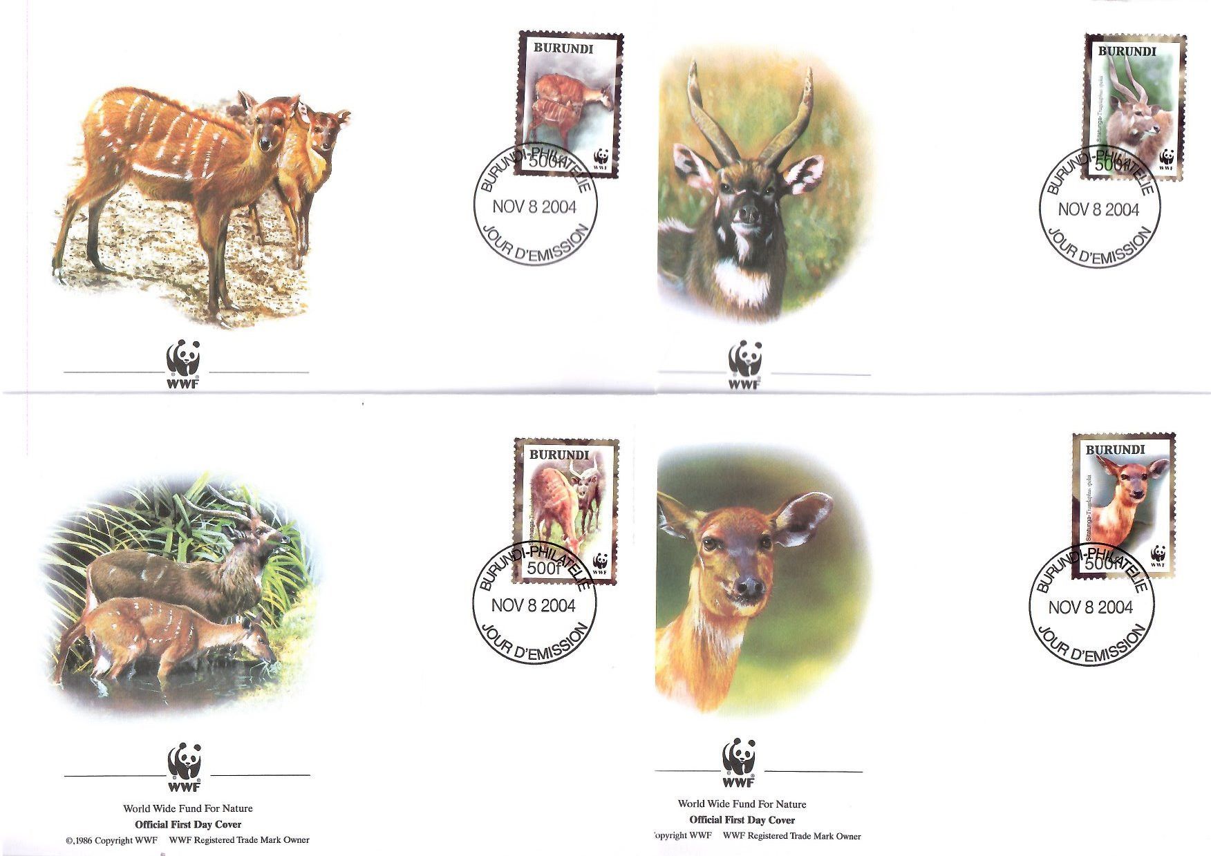 Znaczek Burundi 2004 Mi 1867-1870 FDC
