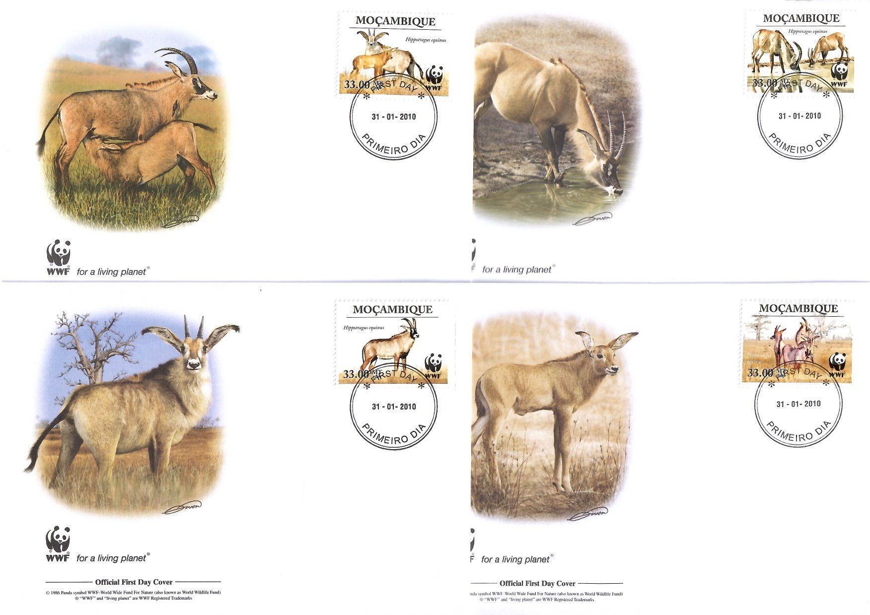 Znaczek Mozambik 2010 Mi 3658-3661 FDC