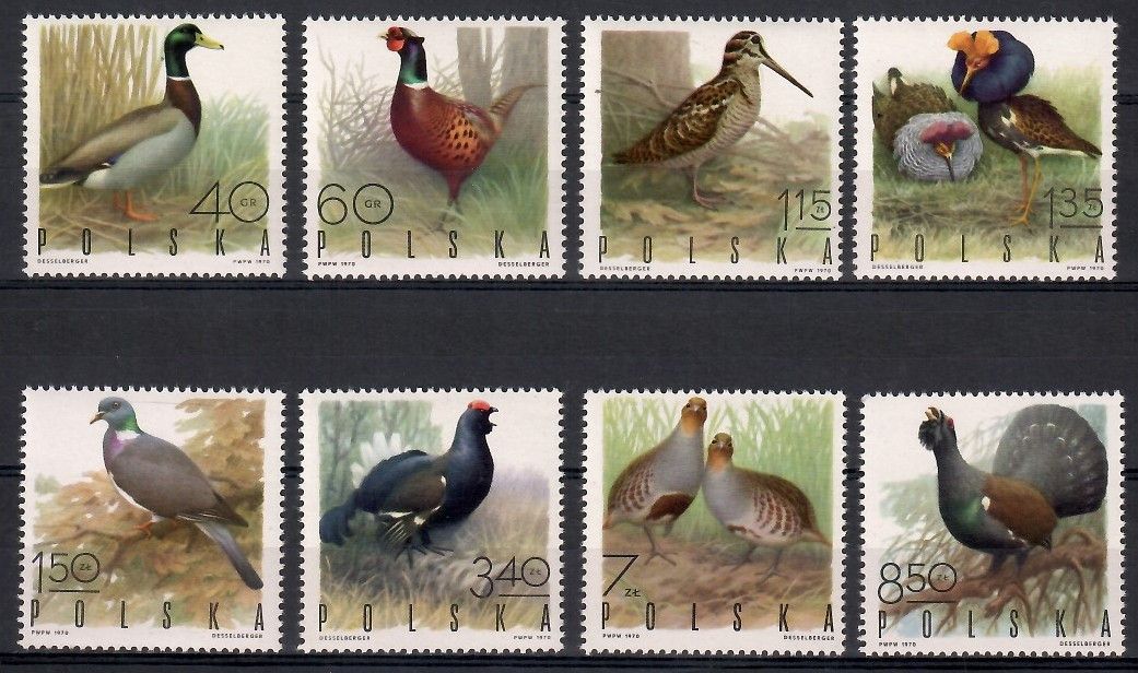 Znaczek Polska 1970 Mi 1988-1995 Fi 1841-1848 Czyste **