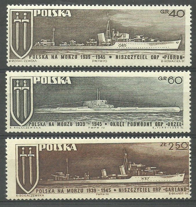 Znaczek Polska 1970 Mi 2029-2031 Fi 1882-1884 Czyste **