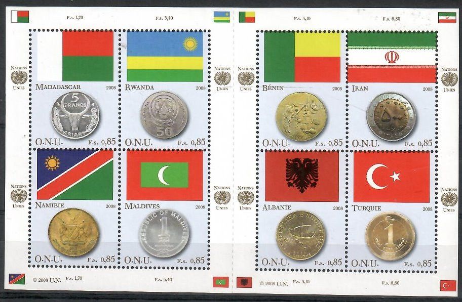 Znaczek Narody Zjednoczone Genewa 2008 Mi ark 592-599 Czyste **