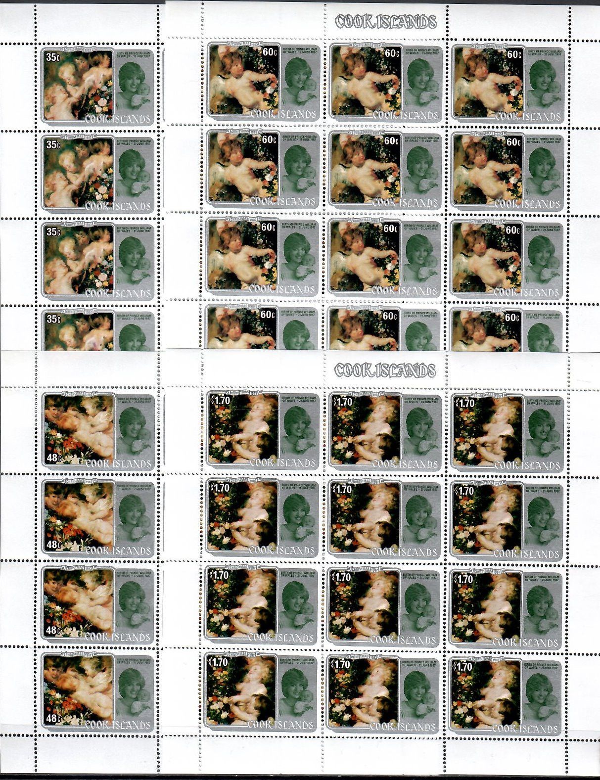 Znaczek Wyspy Cooka 1982 Mi ark 840-843 Czyste **