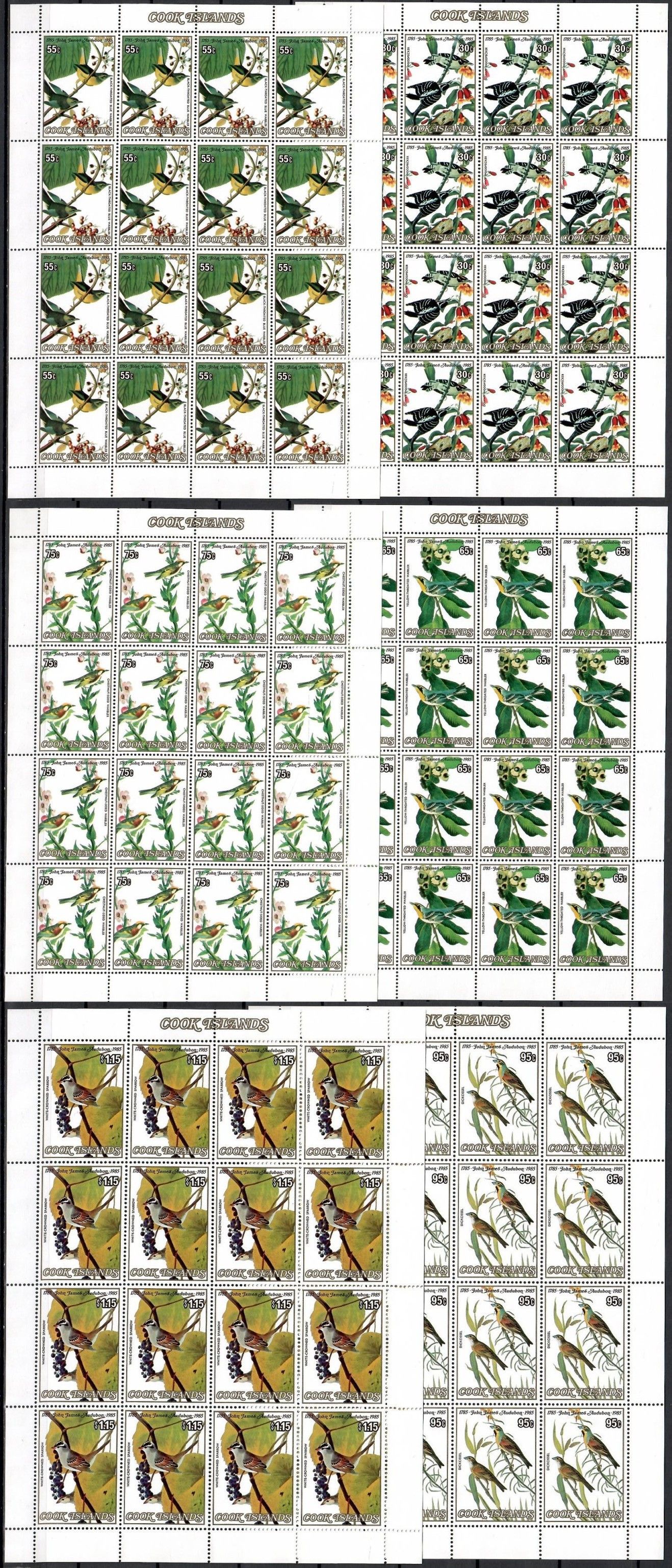 Znaczek Wyspy Cooka 1985 Mi ark 1038-1043 Czyste **