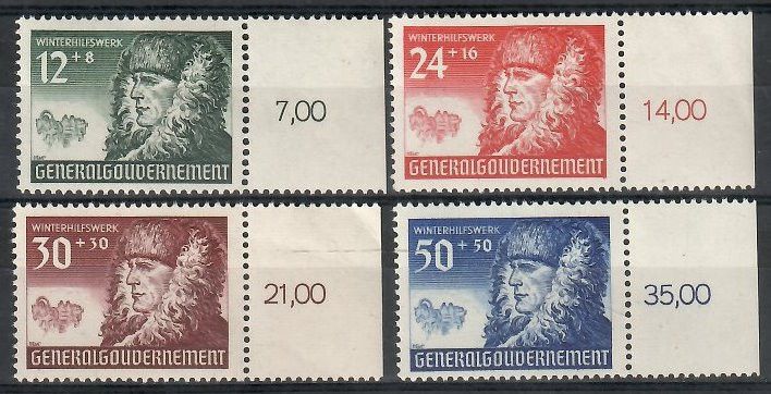 Znaczek Generalne Gubernatorstwo / GG 1940 Mi 59-62 Fi 59-62 Czyste **
