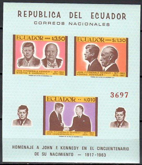 Znaczek Ekwador 1967 Mi bl 46 Czyste **