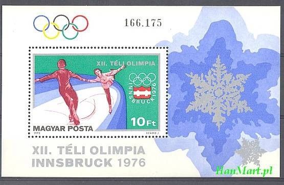 Znaczek Węgry 1975 Mi bl 116 Czyste **