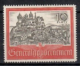 Znaczek Generalne Gubernatorstwo / GG 1941 Mi 65 Fi 65 Z podlepką *