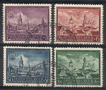 Znaczek Generalne Gubernatorstwo / GG 1942 Mi 92-95 Fi 92-95 Stemplowane
