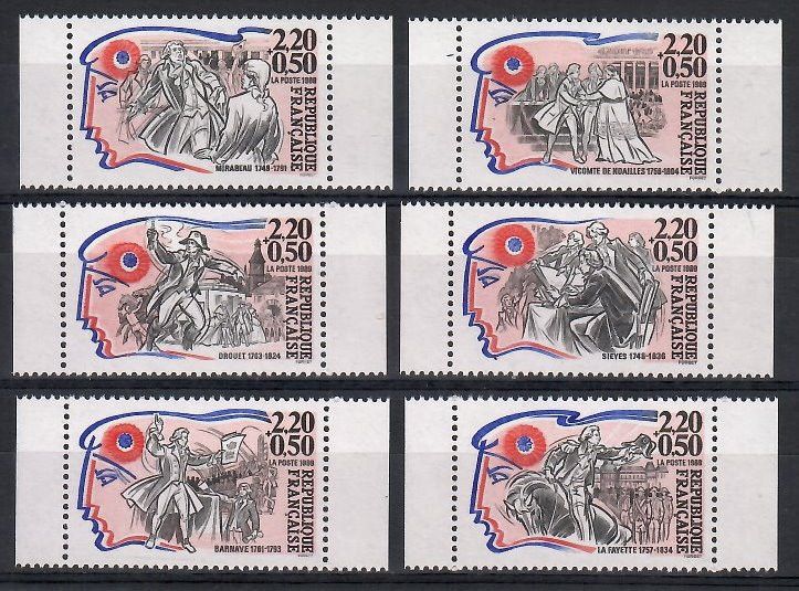 Znaczek Francja 1989 Mi 2700-2705C Czyste **