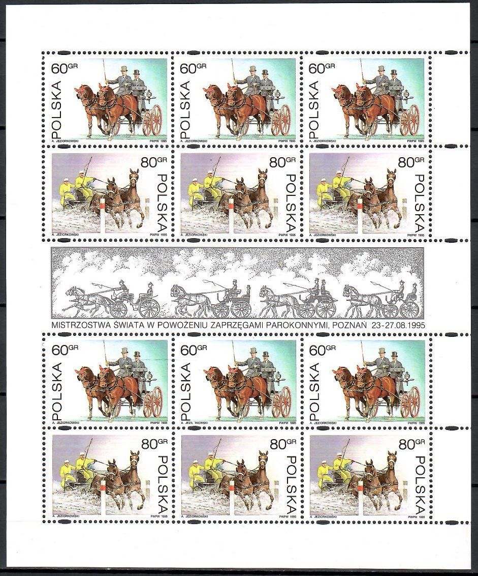 Znaczek Polska 1995 Mi ark 3553-3554 Fi ark 3405-3406 Czyste **