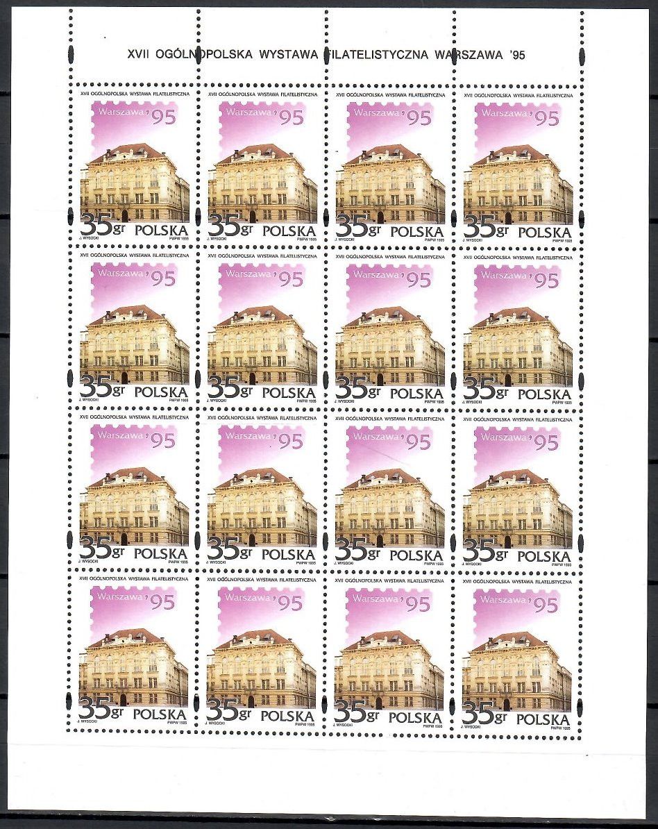 Znaczek Polska 1995 Mi ark 3555 Fi ark 3407 Czyste **