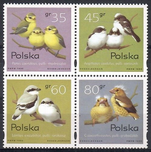 Znaczek Polska 1995 Mi 3567-3570 Fi 3419-3422 Czyste **