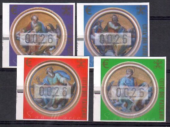 Znaczek Watykan 2002 Mi aut 11-14x Czyste **