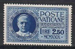 Znaczek Watykan 1929 Mi 15 Z podlepką *