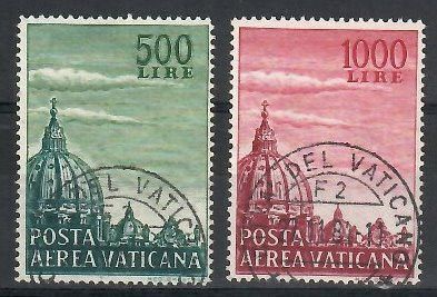 Znaczek Watykan 1958 Mi 280-281A Stemplowane