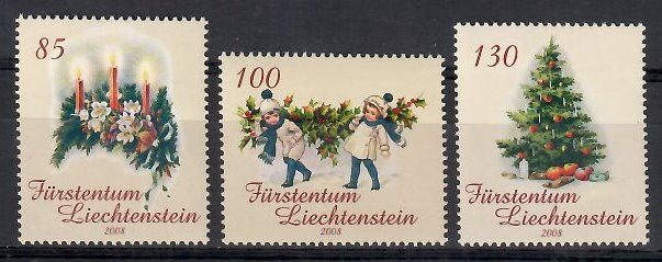 Znaczek Liechtenstein 2008 Mi 1502-1504 Czyste **