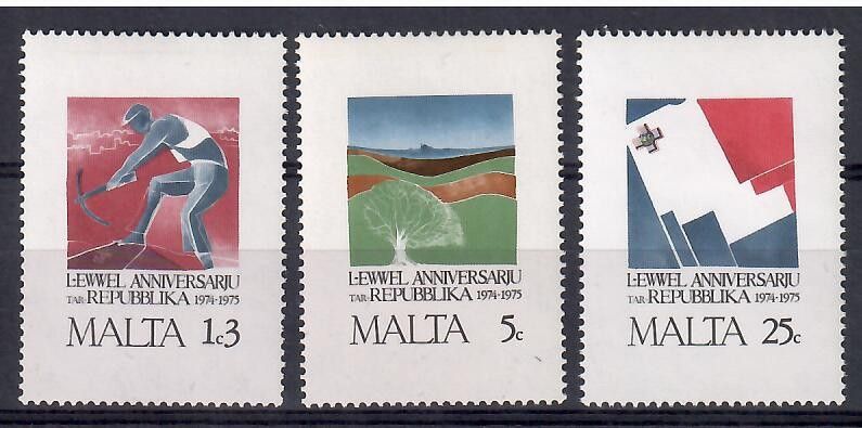 Znaczek Malta 1975 Mi 521-523 Czyste **