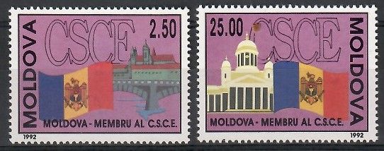 Znaczek Mołdawia 1992 Mi 41-42 Czyste **