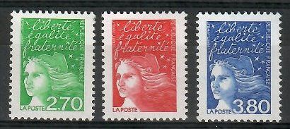 Znaczek Francja 1997 Mi 3225-3227yIA Czyste **