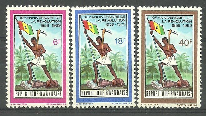 Znaczek Rwanda 1969 Mi 339-341 Czyste **