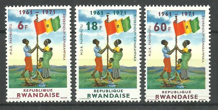 Znaczek Rwanda 1972 Mi 497-499 Czyste **