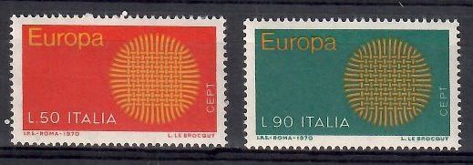 Znaczek Włochy 1970 Mi 1309-1310 Czyste **