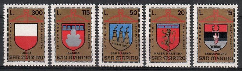 Znaczek San Marino 1974 Mi 1070-1074 Czyste **