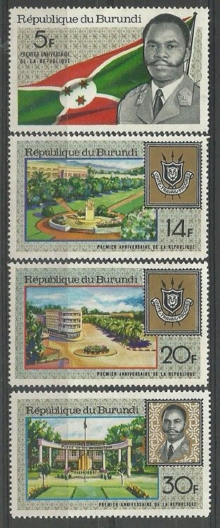 Znaczek Burundi 1967 Mi 378-381 Czyste **