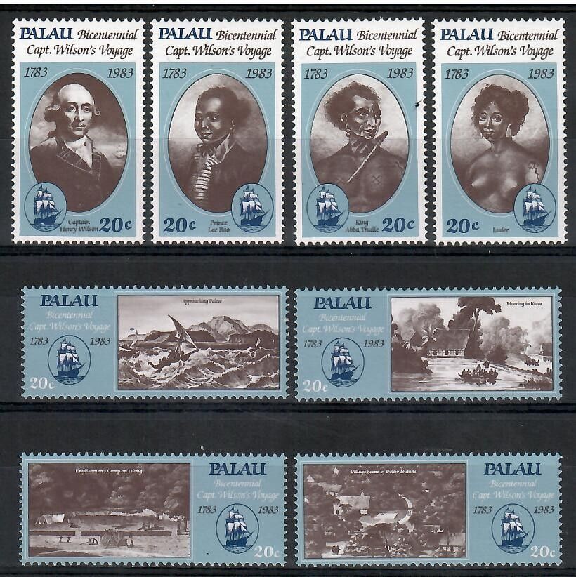 Znaczek Palau 1983 Mi 29-36 Czyste **