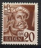 Znaczek Baden / Badenia 1948 Mi 21 Czyste **