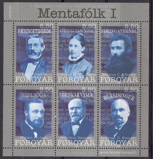 Znaczek Wyspy Owcze 2008 Mi bl 23 Czyste **
