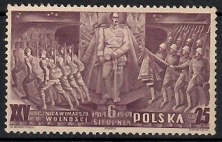 Znaczek Polska 1939 Mi 356 Fi 335 Z podlepką *