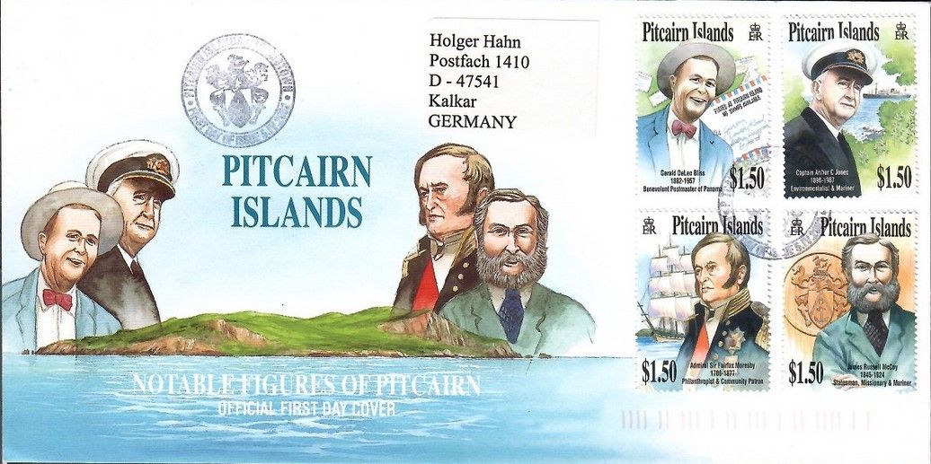 Znaczek Pitcairn 2002 Mi adr 605-608 FDC