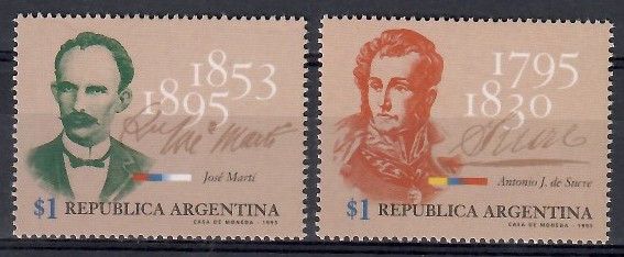 Znaczek Argentyna 1995 Mi 2249-2250 Czyste **
